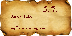 Samek Tibor névjegykártya